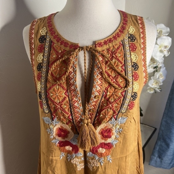 Andree By Unit Dress Women Size S Embroidered Sleeveless Boho dress - Picture 6 of 8